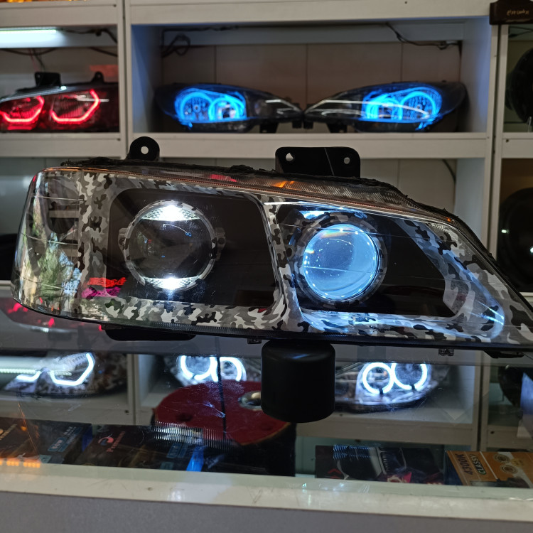 چراغ پژو پارس دبل لنز زیمر bi led و لنز aes