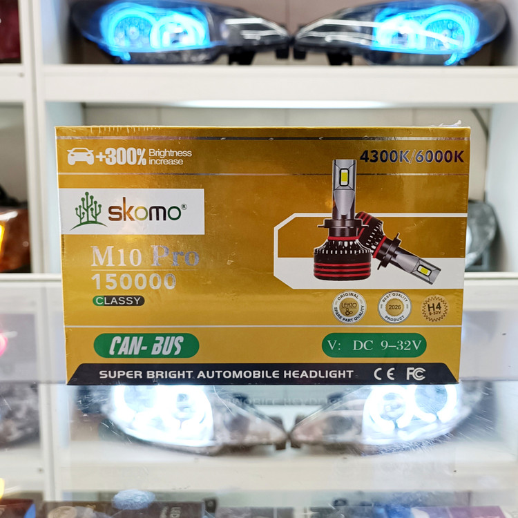 هدلایت برند لنزو مدل اسکومو m10pro پایه h4 نور استاندارد